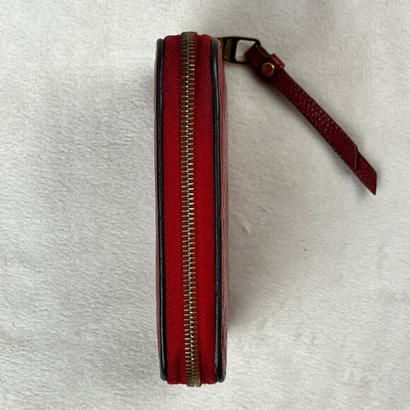 Louis Vuitton Red Empreinte Monogram Leather Zippy Coin Purse Compact Wallet GUC - Picture 4 of 16